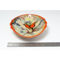 Art Deco Keramik Schreibtisch-Set Tintenfass Löschwiege Umschlaghalter m. Pelikan Figur