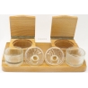 DESKBASE Ecritoire Inkwell Office Accessory Wood Glass Vintage NOS
