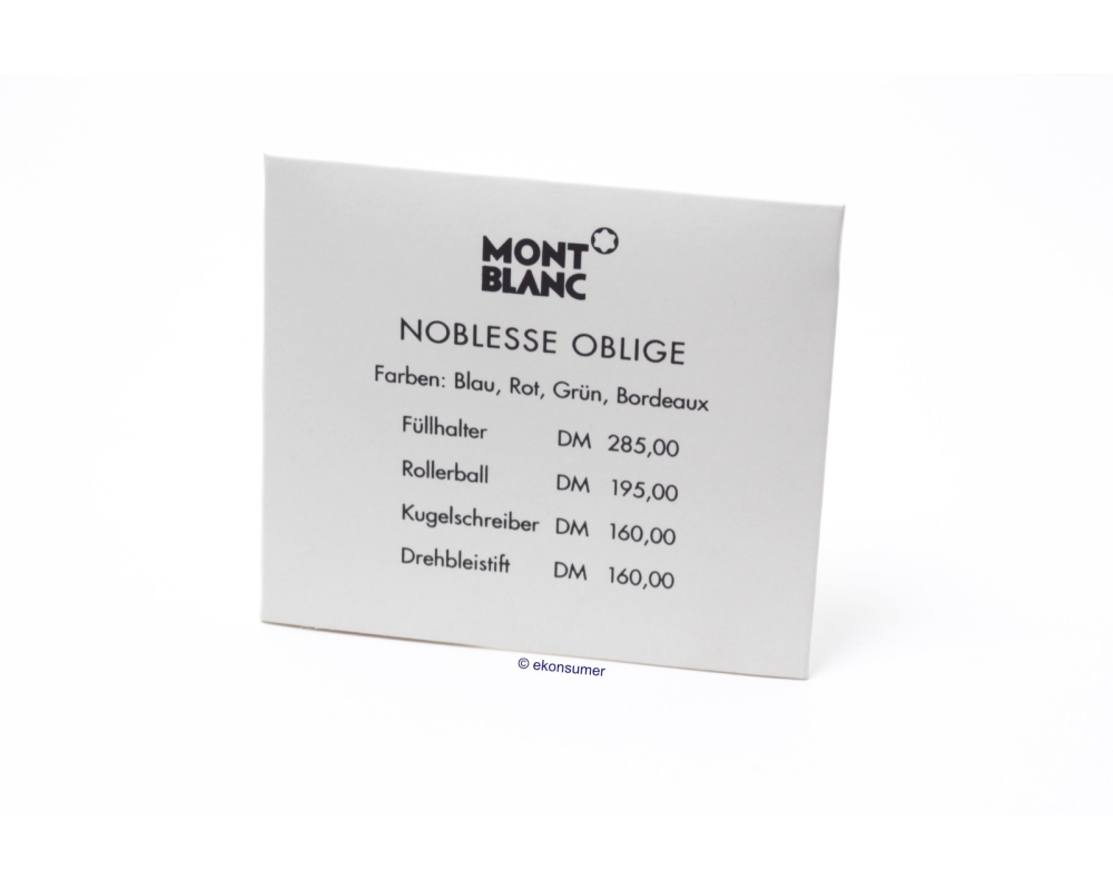 Montblanc Noblesse Oblige Schaufensterdekoration Reklame Füllfederhalter