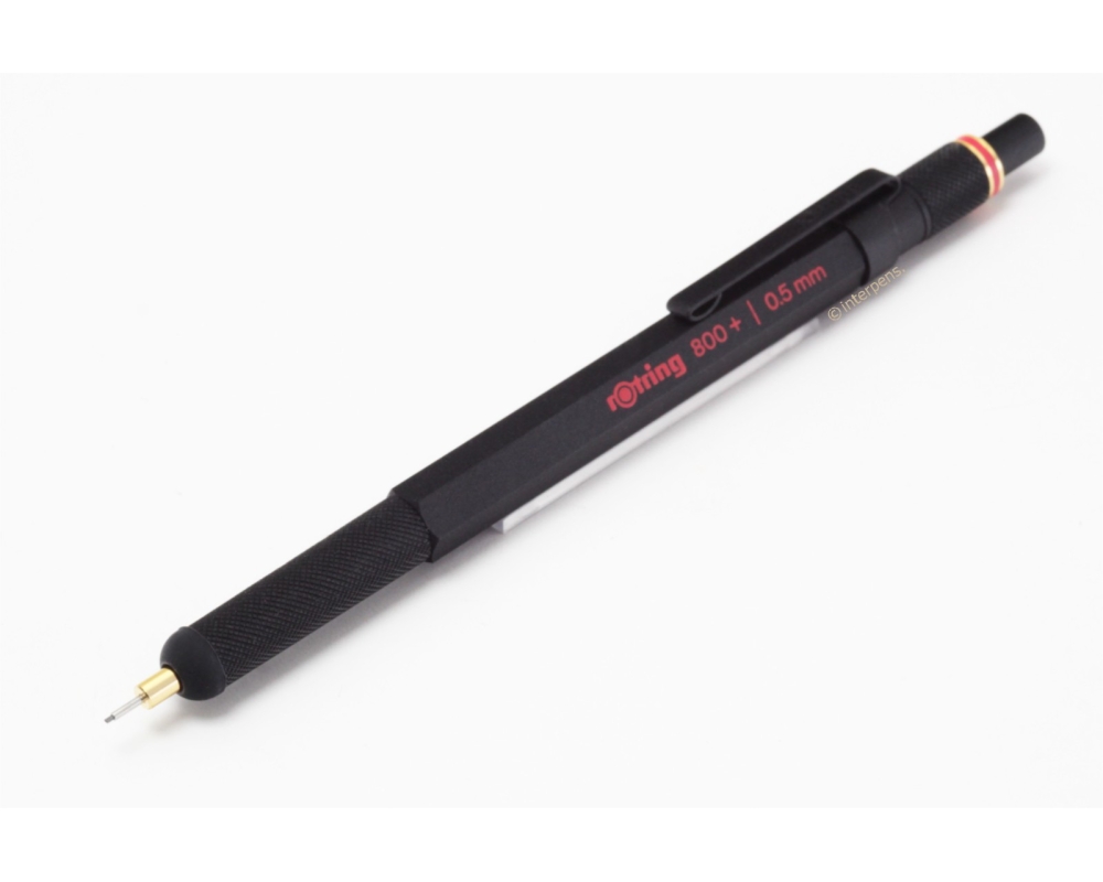 Rotring 800+ Schwarz 0,5mm Druck-Bleistift Gerändelter Griff Hexagonal