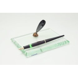 Pelikan 400f Tischfüllhalter 14C OBB Goldfeder Glasstand Milano 1957 Vintage