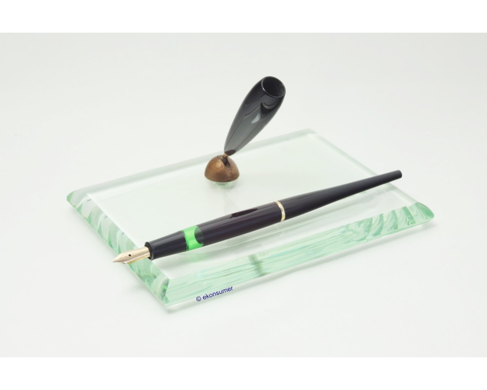 Pelikan 400f Tischfüllhalter 14C OBB Goldfeder Glasstand Milano 1957 Vintage