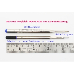 Montblanc Kugelschreibermine Adapter + Ersatzmine Schwarz für alte KS mit Hebelmechanik
