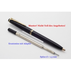 Montblanc Kugelschreibermine Adapter + Ersatzmine Blau für alte KS mit Hebelmechanik
