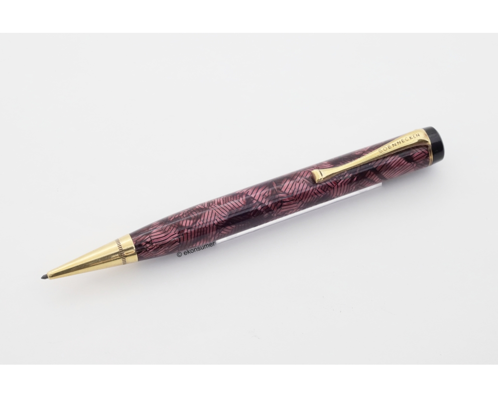 Soennecken 125 Drehbleistift 1,18 mm Zelluloid Rot-marmoriert 1940 Vintage