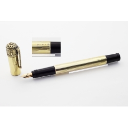 Montegrappa Pilus Walzgold-Overlay Puttos Sicherheitsfüller Safety 14C F Goldfeder 1925 VINTAGE
