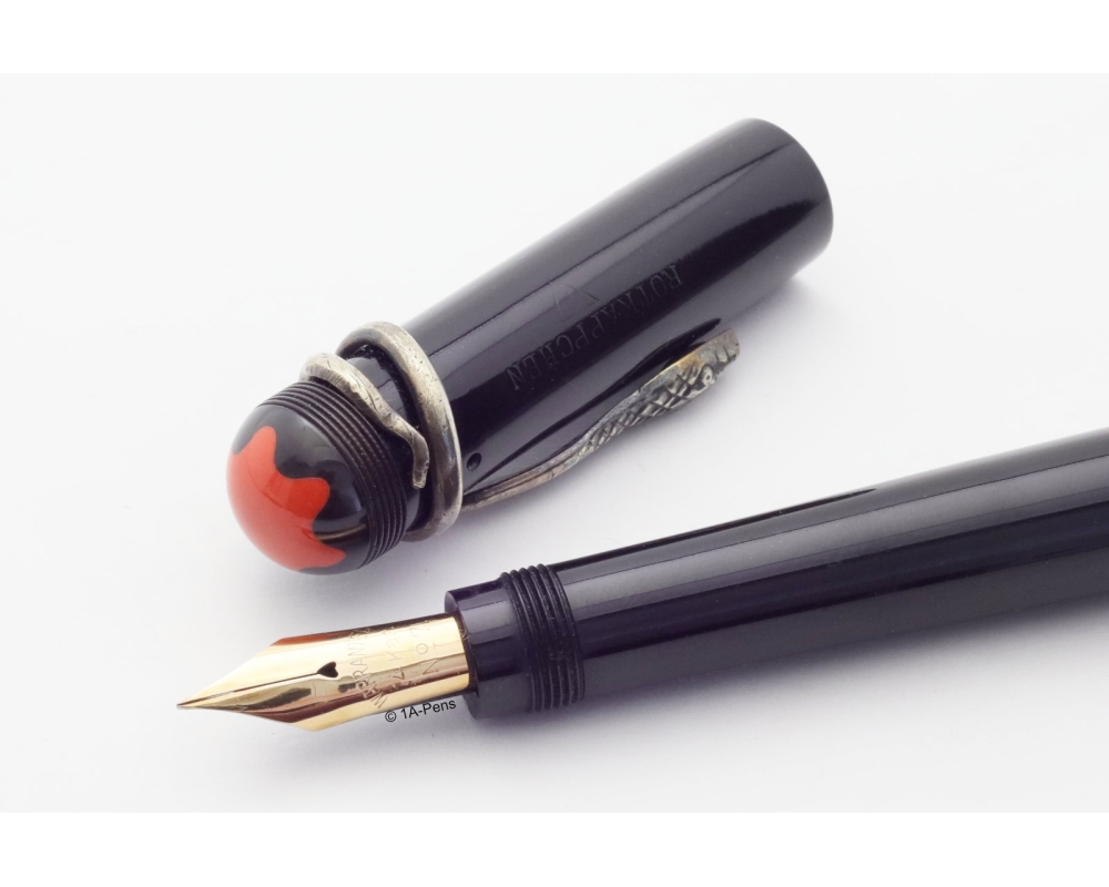 Montblanc No. 7 ROTKAEPPCHEN Safety Pen 14C F Gold-nib Snake-clip RARE!