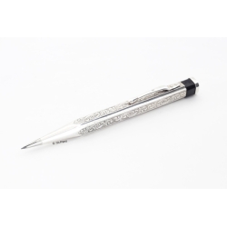 Art Deco Drehbleistift 900 Silber Deutsch 1.18 mm Mine vierseitige Form