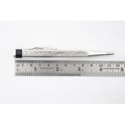 Art Deco Drehbleistift 900 Silber Deutsch 1.18 mm Mine vierseitige Form