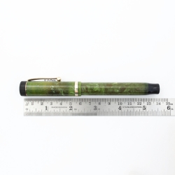 Parker Duofold Senior Jade Green Flattop 14K EF Gold-nib USA 1927 Vintage