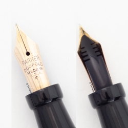Parker Duofold Junior Lapis Blau-Weiss 14K EF Goldfeder USA 1928 Vintage