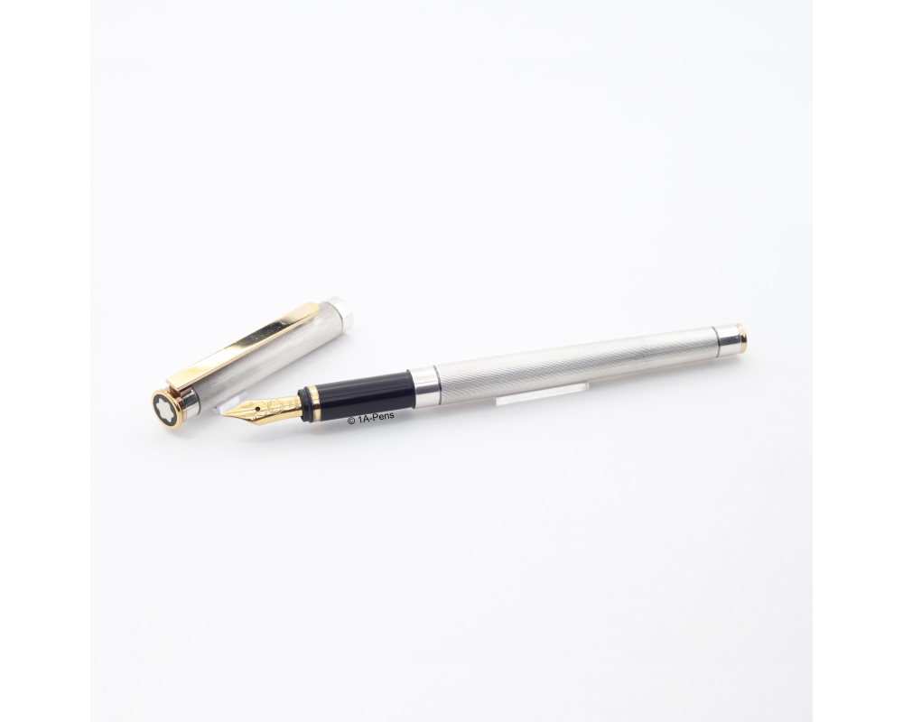 Montblanc M18120 Noblesse Versilbert Guilloche 18C M Goldfeder Patronenfüller